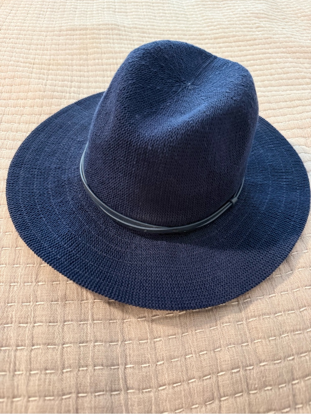 Anthropologie Navy Wide-Brim Sun Hat
